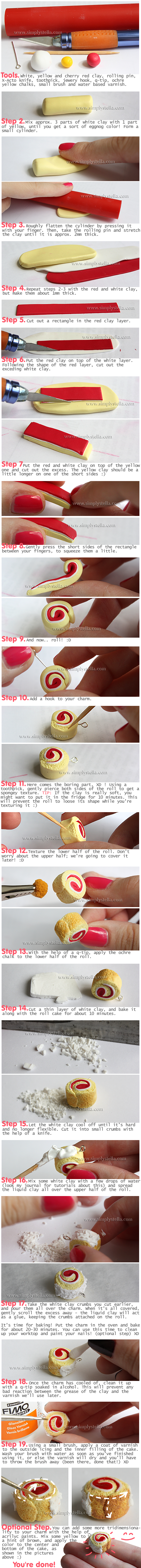 Roll Cake Charm Tutorial