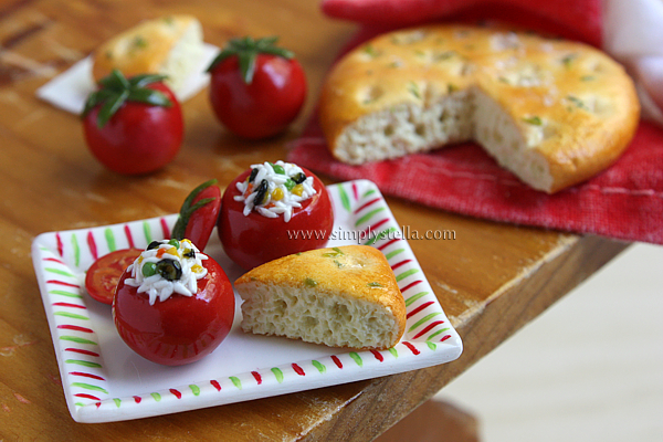  Focaccia and Rice Stuffed Tomatoes