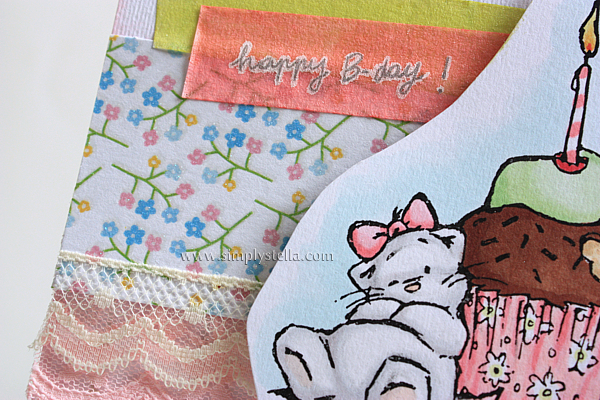 Strawberry Kisses Stamp "Birthday Kitten"